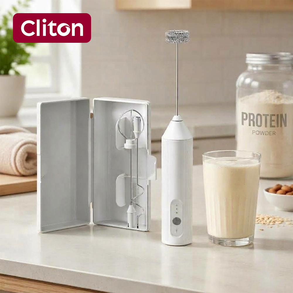 Electric Milk Frother Handheld - Batedor de Leite Elétrico USB Multifuncional