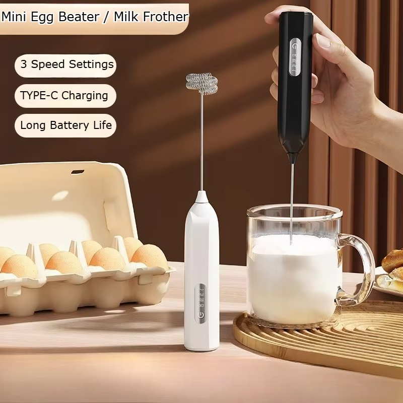 Electric Milk Frother Handheld - Batedor de leite elétrico portátil, recarregável