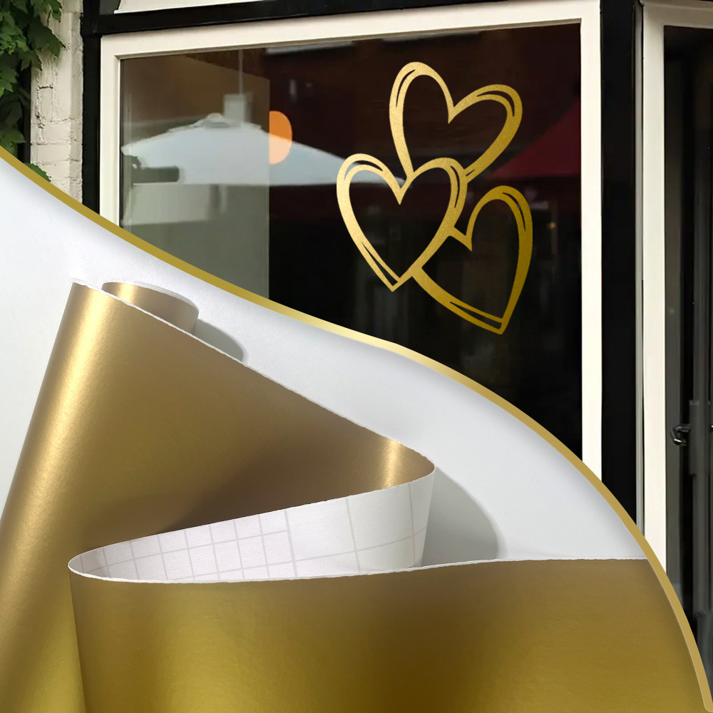 Home Appliances - 1 rolo de vinil dourado fosco,
