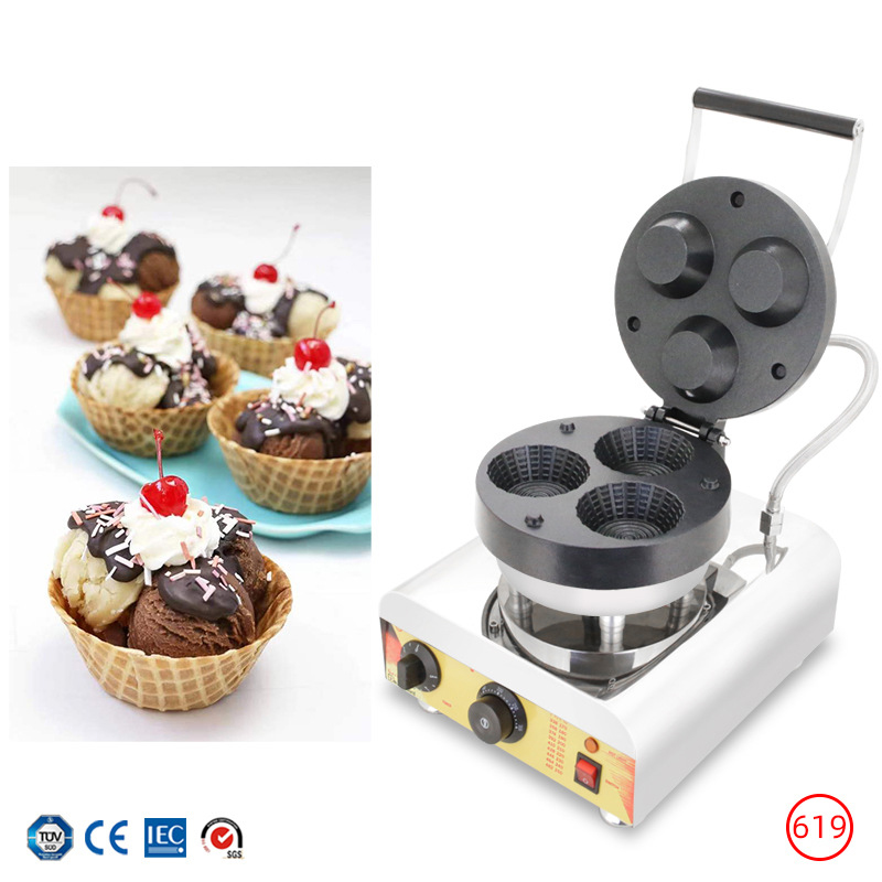 Máquina Comercial de Cone de W - Mini Waffle Maker Machine avaliação e preço