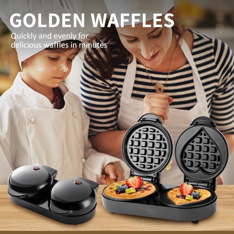 Máquina de Waffle Dupla 110V,  - Mini Waffle Maker Machine avaliação e preço